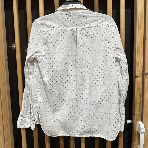 GAP Shirt Womens Medium Blue White Long Sleeve Button Tunic Pocket Top - Picture 3 of 7